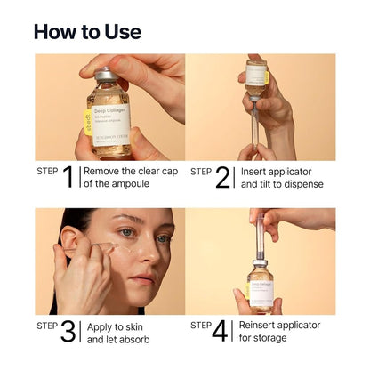 SUNGBOON EDITOR Glow Intensive Silk Peptide Ampoule, Copper Peptides Serum for Face with Collagen & Multi Peptides, Hydrating Korean Skincare Facial Serum for Smooth-Looking Skin, 1.35 fl oz