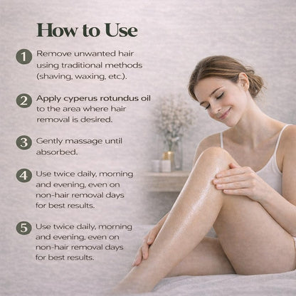 Cyperus Rotundus Oil, Natural for Reducing Body Hair Growth, Cyperus Rotundus Oil for Hair Removal, Reduces Unwanted Hair Growth, Reducing Body Hair Growth, Shrink Pores 2.02 Fl Oz (Pack of 1)
