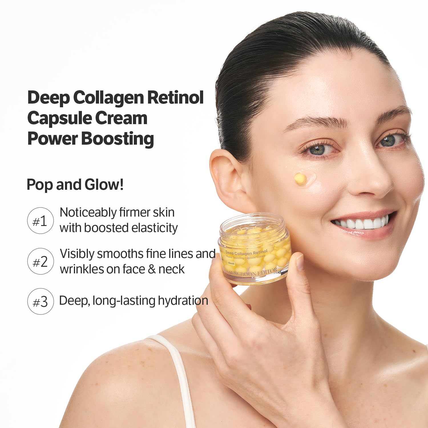 SUNGBOON EDITOR Intensive Collagen Care Trio | Deep Collagen Silk Peptide Ampoule & Deep Collagen Serum & Retinol Capsule Cream l For Fine Lines, skin elasticity care, Dry Skin | Gifts for Women